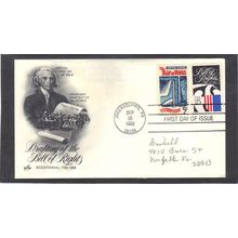 FDC Art Craft 2421 25c 1312 5c Bill of Rights (Cachet-Penciled/A) CV00841