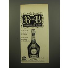 1950 D.O.M B and B Benedictine and Brandy Ad - It's bottled in France