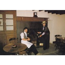 Miners Arms Welsh Mining Pub Chef Fireside Llechwedd Rare Postcard