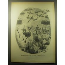 1959 Philadelphia Bulletin Newspaper Ad - cartoon by Richard Decker - Duck Hunt
