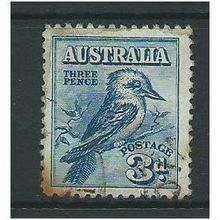 australia stamps sg106 kuckaburra 3d exhibition used toned needs a clean