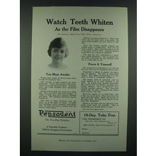 1919 Pepsodent Tooth paste Ad - Watch Teeth Whiten