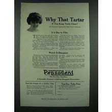 1919 Pepsodent Tooth paste Ad - Why That Tarter