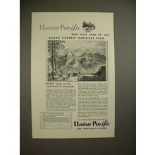 1929 Union Pacific Railroad Ad - Grand Canyon