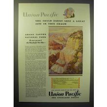 1929 Union Pacific Railroad Ad - Grand Canyon Park - This Chasm