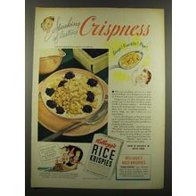 1940 Kellogg's Rice Krispies Cereal Ad - Crispness