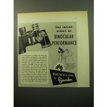 1950 Bausch & Lomb Binoculars Ad - The inside story of Binocular performance