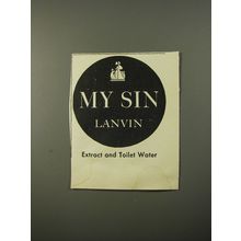 1954 Lanvin My Sin Extract and Toilet Water Advertisement
