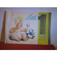 LITTLE ONE YEAR OLD, VINTAGE paper BIRTHDAY GREETINGS CARD #