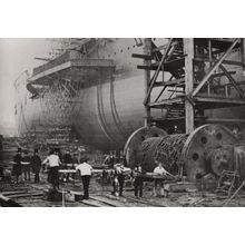 SS Great Eastern Steamship Boat Launch in 1857 Photo Postcard