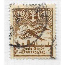 DANZIG 1924 AIR AIRMAIL 40pf USED Mi 204