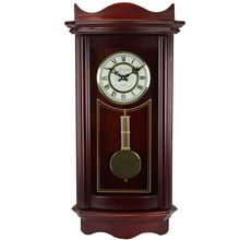 Bedford Clock Collection Weathered Chocolate Cherry Wood 25 Inch Wall Clock w...