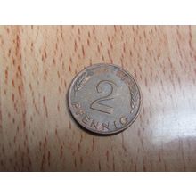1986d 2 Pfennig Germany Coin