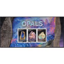 AUSTRALIA: 2025, OPALS DOMESTIC POST, USED (FDI) MINIATURE SHEET 371/372 +