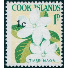 Cook Islands 1967 1c on 1d Tiare Maori SG205 MNH