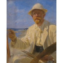 P_S_Krøyer_1897_-_Selvportræt Poster Canvas Movie Film Print A0 A1 A2 A3 A4 A5 A
