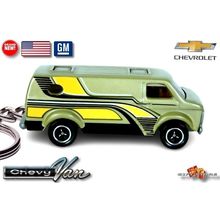 RARE KEY CHAIN RING GREEN CHEVY HIPPIE VAN CUSTOM Ltd Ed.
