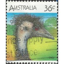 AUSTRALIA, BIRDS, Emu, Dromaius novaehollandiae, green 1986, 36c, #2