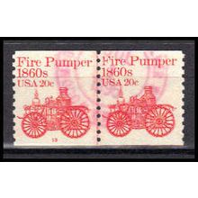 Used 1908 20c Fire Pumper Very Fine CNP Left 13 PA0571