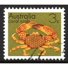 AUSTRALIA 1973: MARINE LIFE DEFINITIVES - 3c CORAL CRAB USED (G4)