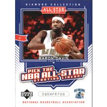 2004 Upper Deck Basketball Diamond Collection Pick All-Star Lineup Baron Davis