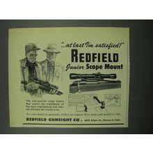 1953 Redfield Junior Scope Mount Ad - I'm Satisfied