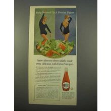 1963 Heinz Wine Vinegar Ad - Help to a Prettier Figure