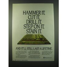 1988 Weyerhaeuser LifeWood Treated Lumber Ad - Hammer it, cut it, drill it