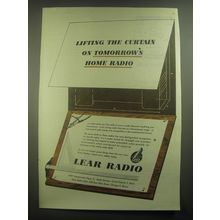 1945 Lear Radio Ad - Lifting the curtain on tomorrow's home radio