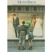 Moss Bros GBH Punk Rockers London Mohican in Designer Wedding Postcard