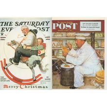 Norman Rockwell How To Diet Rocking House 2x Postcard s