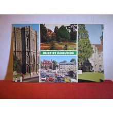 multiview, BURY ST. EDMUNDS, SUFFOLK. used postcard Colourmaster #