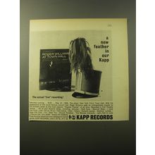 1960 Kapp Records Album Advertisement - Tonight by Roger Williams at Town Hall