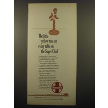 1961 Santa Fe Railroad Ad - The yellow rose on every table on the Super Chief