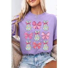 Wisteria Dotty Bowknot Bunny Graphic Crewneck Easter Fashion T Shirt