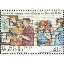 AUSTRALIA, 50 Years of Youth Hostels, gold 1989, 41c, #2