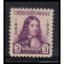 724 3c William Penn Fine MNH O3380
