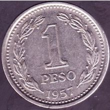 1957 Argentina 1 Peso Coin