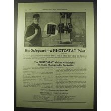 1922 Photostat Print Ad - His Safeguard
