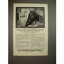 1928 Union Pacific Railroad Ad - Great White Throne