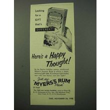 1952 Myers Rum Ad - Here's a Happy Thought