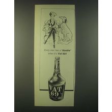 1959 Vat 69 Scotch Ad - Every man has a double when it's Vat 69