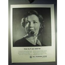 1960 Bell Telephone Ad - Close By if You Need Her