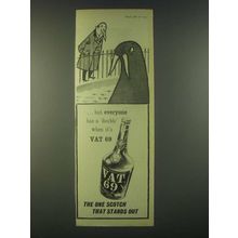 1959 Vat 69 Scotch Ad - Everyone has a Double - Walrus