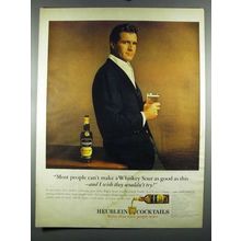 1964 Heublein Whiskey Sour Mix Ad - Hugh O'Brian