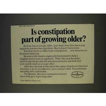 1977 Serutan Medicine Ad - Constipation Growing Older