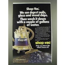 1986 Shop-Vac Vacuum Ad - We can digest nails, glass and wood chips.