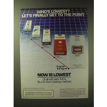 1989 Now Cigarettes Ad - Who's lowest? Let's finally get to the point