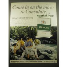 1966 Consulate Cigarettes Ad - Come in on the move to Consulate