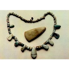 Neolothic Stone Age Antique Necklace Axe Hache Et Collier Postcard